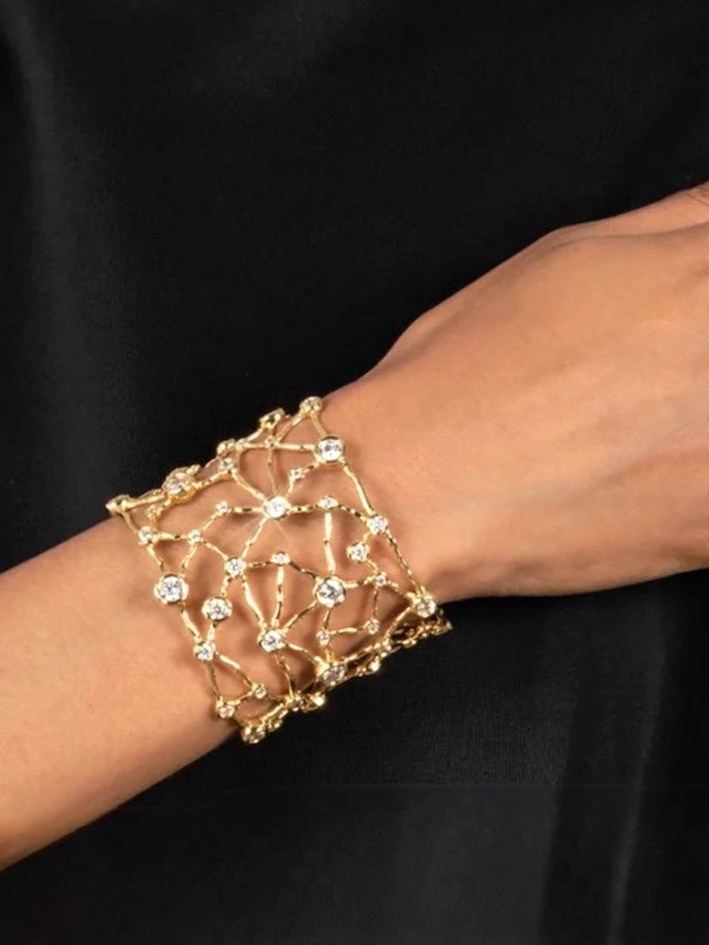 Alexis Bittar Asterales Gold Celestial Wide Cuff Bracelet OC01